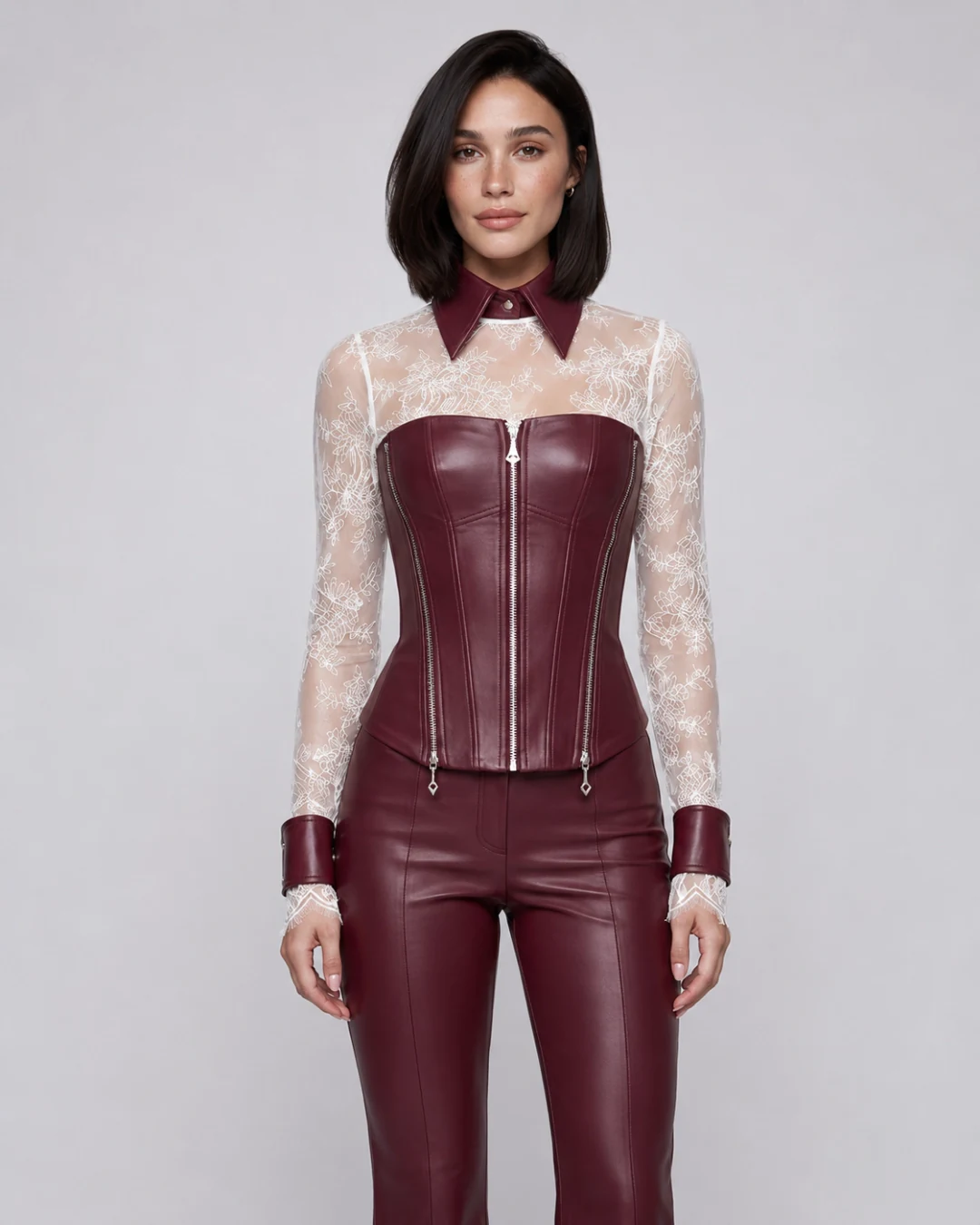 Комплект из экокожи EIDOS’CHIC винный